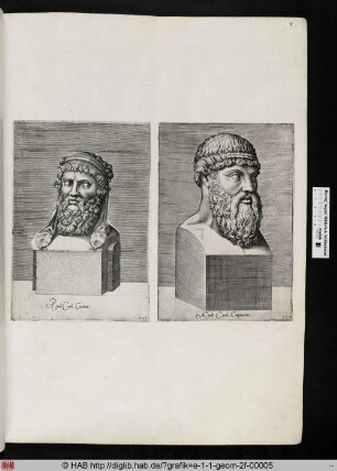 rechts: Porträt-Herme.