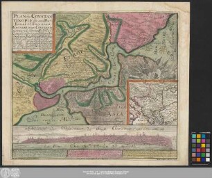 Plan de Constantinople de son Port Canal et Environs : Cum Gratia et Privilegio Sac. Caes. Maiestatis