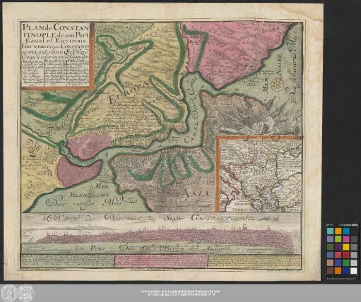 Plan de Constantinople de son Port Canal et Environs : Cum Gratia et Privilegio Sac. Caes. Maiestatis