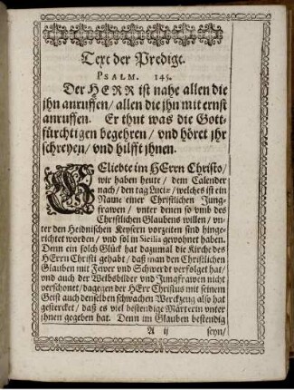 Text der Predigt. Psalm. 145.