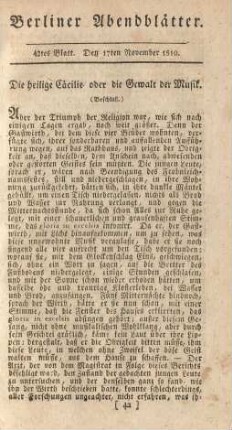 42tes Blatt. Den 17ten November 1810.