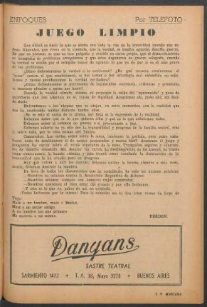 Juego limpio : Enfoques por Telefoto