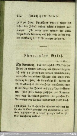 Zwanzigster Brief