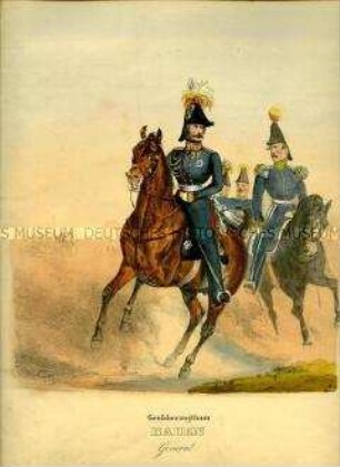 Uniformdarstellung, General, Großherzogtum Baden, 1835/1843. Tafel 326 im Buch: Eckert/Monten: Das deutsche Bundesheer in charakteristischen Gruppen.