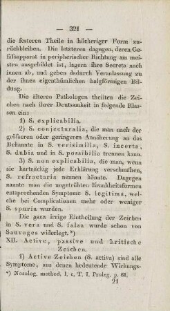 XII. Active, passive und kritische Zeichen.
