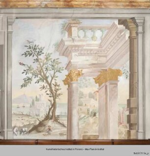 Gestaltung des Eingangssaales : Landschaft mit Ruinen