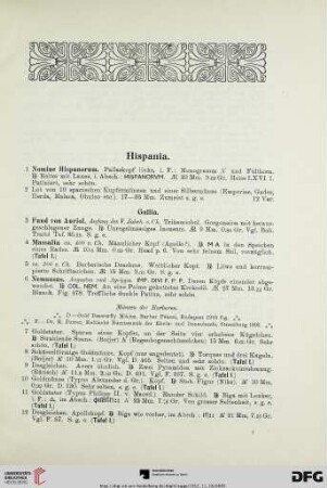 Hispania (Nr. 1-56)