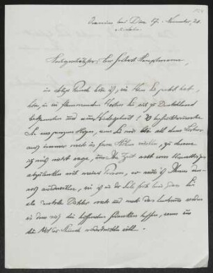 Brief von Fritz von Unruh an Gerhart Hauptmann