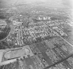 Katharinenviertel östlich der Innenstadt von Neubrandenburg : Blickrichtung Nordosten