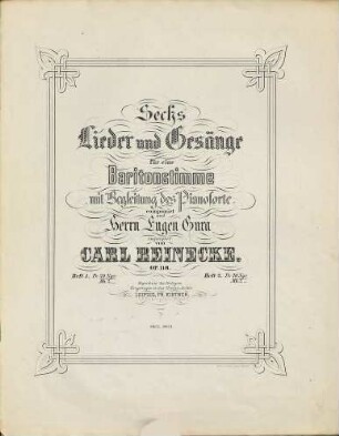 Sechs Lieder und Gesänge für eine Baritonstimme mit Begleitung des Pianoforte ; op. 118, 1