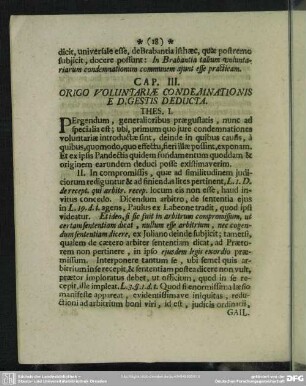 Cap. III. Origo Voluntariae Condemnationis E Digestis Deducta