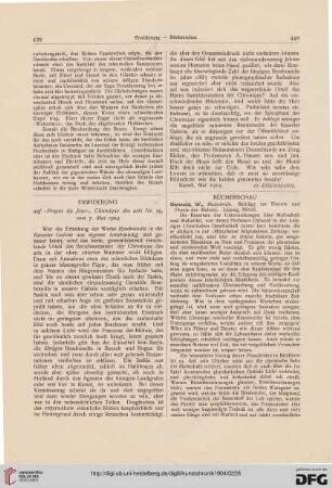 Erwiderung: auf "Propos du Jour", Chronique des arts Nr. 19, vom 7. Mai 1904