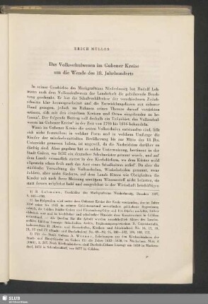 Das Volksschulwesen im Gubener Kreise um die Wende des 18. Jahrhunderts