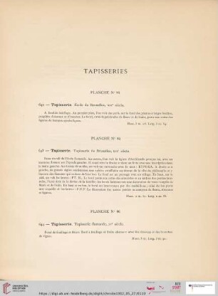 Tapisseries(Nr. 642 - 646)