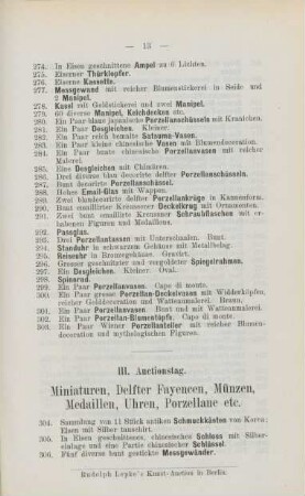 III. Auctionstag