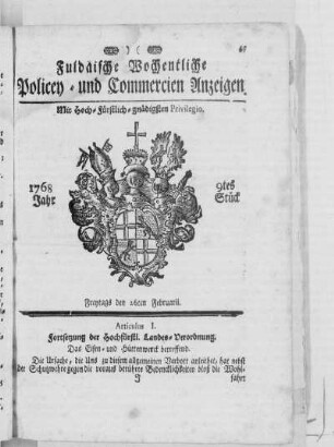 9tes Stück, Ausgabe vom 26. Februarii 1768