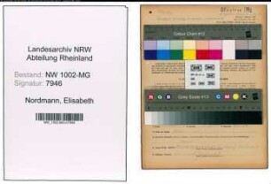 Entnazifizierung Elisabeth Nordmann , geb. 24.09.1880 ()