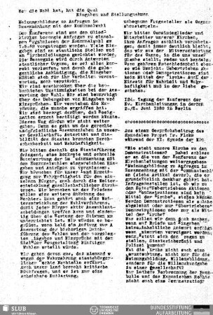 Wer die Wahl hat, hat die Qual : Eingaben und Stellungnahmen