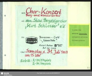 Chor-Konzert "Berg- und Wanderlieder" mit dem Sächsischen Bergsteigerchor