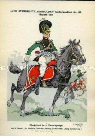 Uniformdarstellung, Leutnant eines Chevauleger-Regiments, Königreich Bayern, 1811.