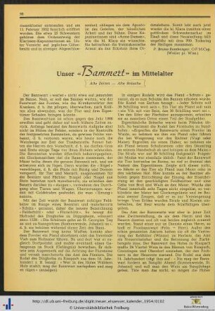 Unser "Bammert" im Mittelalter: Alte Zeiten - Alte Bräuche.