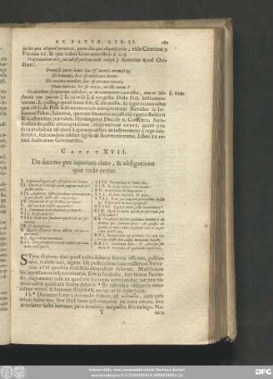 Caput XVII. De damno per iniuriam dato, & obligatione quae inde oritur.