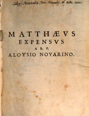 Matthaeus expensus