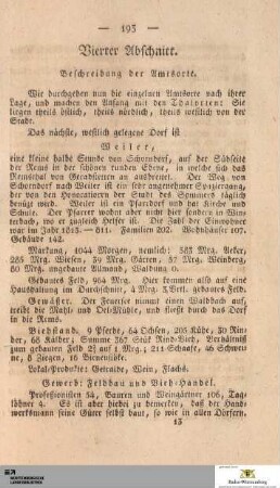 IV. Abschnitt: Beschreibung der Amtsorte