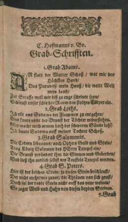 C. Hofmanns v. Br. Grab-Schrifften.