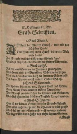 C. Hofmanns v. Br. Grab-Schrifften.