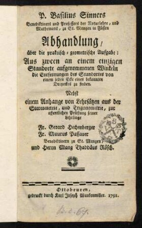 A1r-73, Abhandlung, ueber die praktisch-geometrische Aufgabe