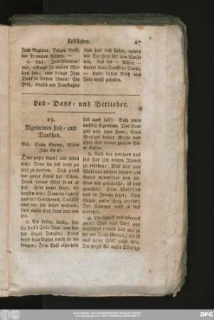 23. Algemeines Lob- und Danklied.