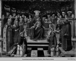 Madonna mit Kind, Heiligen und Engeln : Sacra Conversazione