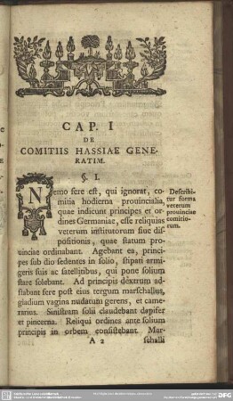 Cap. I. De Comitiis Hassiae Generatim
