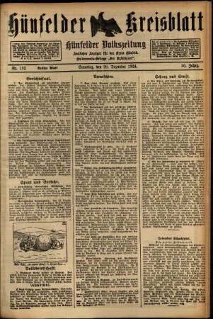 Zweite Ausgabe vom Samstag, den 20. Dezember 1924.