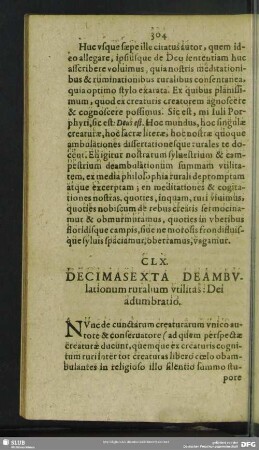 CLX. Decimasexta Deambulationum ruralium utilitas: Dei adumbratio