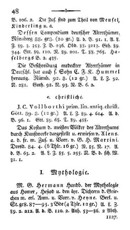 I. Mythologie.