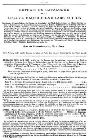 Extrait du Catalogue.