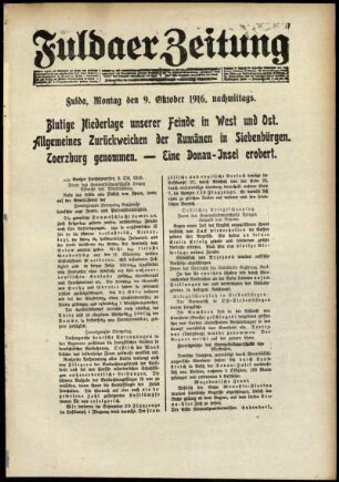 Ausgabe vom Montag, den 09. Oktober 1916.