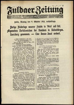 Ausgabe vom Montag, den 09. Oktober 1916.