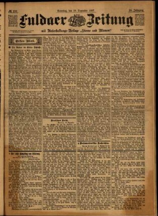 Erste Ausgabe vom Samstag, den 18. Dezember 1897.