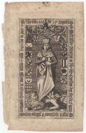 Ernestus dux Saxōies. Rom. Imperi. Archimars. et prīceps elector lantgravi thuringie ac Marchio Misnie