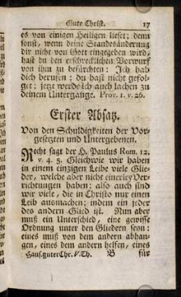 17-34, Erste Lehre. Von den Schuldigkeiten eines Christen