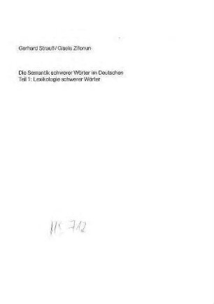 Lexikologie schwerer Wörter