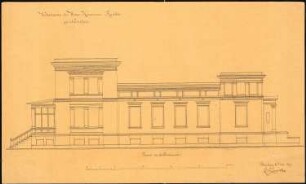 Wohnhaus Richter, Namslau: Aufriss der Straßenfassade, Maßstabsleiste (Fuß rhl.)