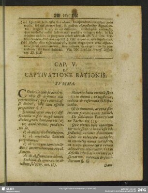 Cap. V. De Captivatione Rationis