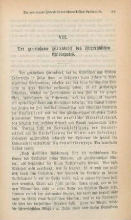 89-94 Der gemeinsame Hirtenbrief des österreichischen Episcopates