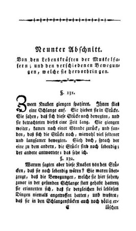 Neunter Abschnitt. Von den Lebenskräften der Muskelfasern; [...]