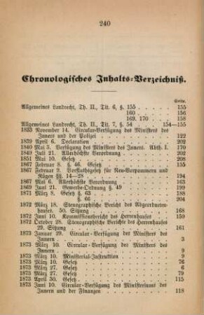 Chronologisches Inhalts-Verzeichniß.