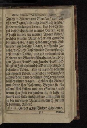 XXIII. Gebet Christlicher Eheleute.